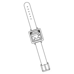 Smart watch icon. App media wearable technology and gadget theme. Isolated design. Vector illustration