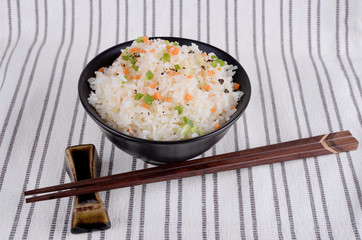 Fried rice with garlic butter