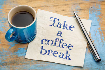 Take a coffee break napkin concept