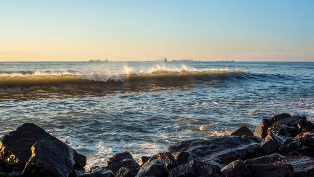 Fototapeta Sea wave, Black Sea, Poti, Georgian coast