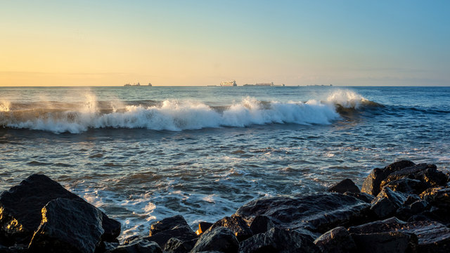 Fototapeta Sea wave, Black Sea, Poti, Georgian coast