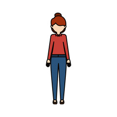 Woman icon. Girl female avatar person people and human theme. Isolated design. Vector illustration