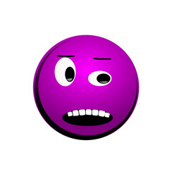 Violet's face on a white