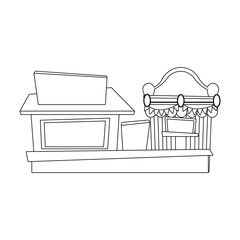 Tent and store icon. Carnival fair circus entertainment and festival theme. Isolated design. Vector illustration