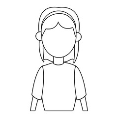 Woman icon. Girl female avatar person and people theme. Isolated design. Vector illustration