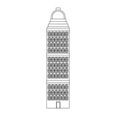 Building tower icon. City architecture urban and modern theme. Isolated design. Vector illustration