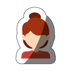 Woman icon. Girl female avatar person people and human theme. Isolated design. Vector illustration
