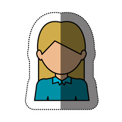 Woman icon. Girl female avatar person people and human theme. Isolated design. Vector illustration