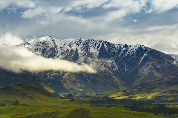 beautiful landscape of crown range road view point ,between wana