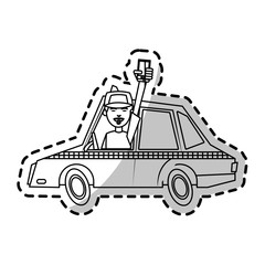 Obraz na płótnie Canvas Taxi icon. Car transport vehicle and cab theme. Isolated design. Vector illustration