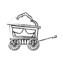 Cart icon. Carnival fair circus entertainment and festival theme. Isolated design. Vector illustration