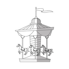 Carousel icon. Carnival fair circus entertainment and festival theme. Isolated design. Vector illustration
