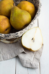 pear closeup on white background