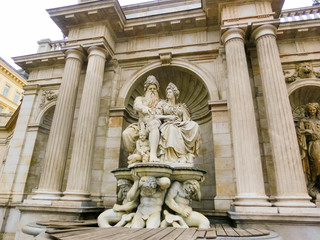 Albrecht, or Neptune fountain at Albertina Museum on Albertinaplatz in Vienna