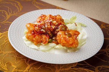  깐쇼새우,  Deep-fried Shrimp in Spicy Sauce, kkansho saeu