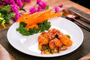  kkanpung saeu, Deep-fried Shrimp in Hot Pepper Sauce, 깐풍새우