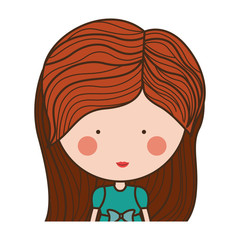 Obraz premium Girl cartoon icon. Kid childhood little and people theme. Isolated design. Vector illustration
