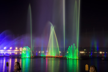 Music fountain at night