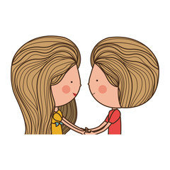 Girl and boy cartoon  icon. Couple relationship family love and romance theme. Isolated design. Vector illustration