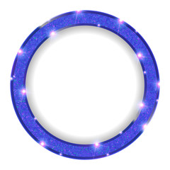 round blue frame with lights on a light background