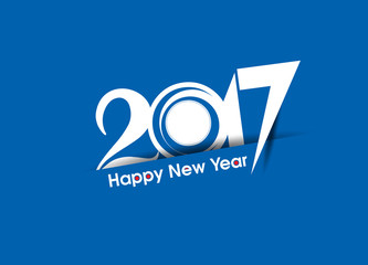 happy new year 2017 text background with shadow