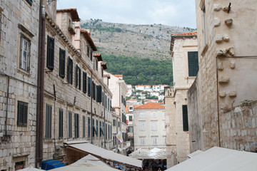 The old houses and narrow streets of the old town. Croatia, Dubrovnik