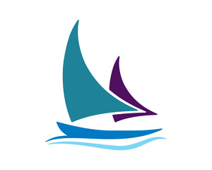 blue sail ship icon