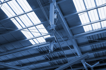 Fototapeta na wymiar Industry ceiling in cyanotype picture style