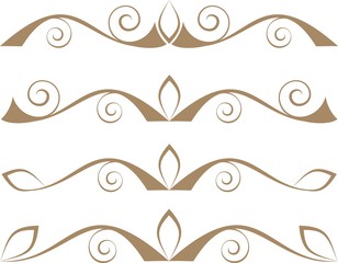 Set of decorative calligraphic elements for editable and design.