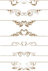 Set of decorative calligraphic elements for editable and design.
