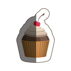 Muffin icon. Cupcake dessert sweet and bakery theme. Isolated design. Vector illustration