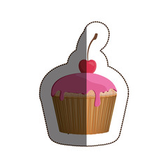 Muffin icon. Cupcake dessert sweet and bakery theme. Isolated design. Vector illustration