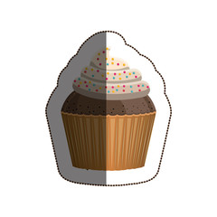 Muffin icon. Cupcake dessert sweet and bakery theme. Isolated design. Vector illustration
