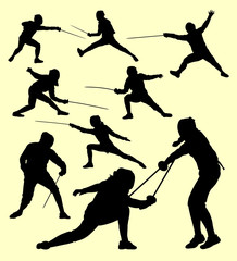 Fencing sport silhouette. Good use for symbol, logo, web icon, mascot, sign, sticker, or any design you want