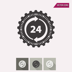24 hour service - vector icon.