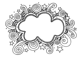 doodle lines hand drawn frames vector illustration