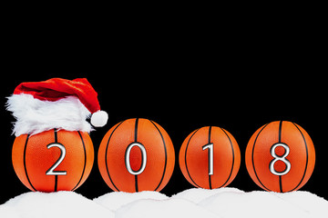 Jahreswechsel / Silvester 2017/2018 - Basketball mit Mütze