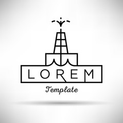 Oil Rig Minimal Sign Vector Design