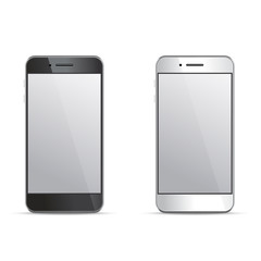 Empty screen smartphone template on white background. Design elements for infographic, websites, motion design. Vector illustration.