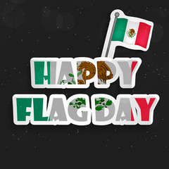 Mexico Flag day background 