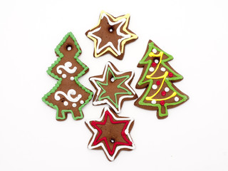 Fototapeta premium Gingerbread cookies on white background
