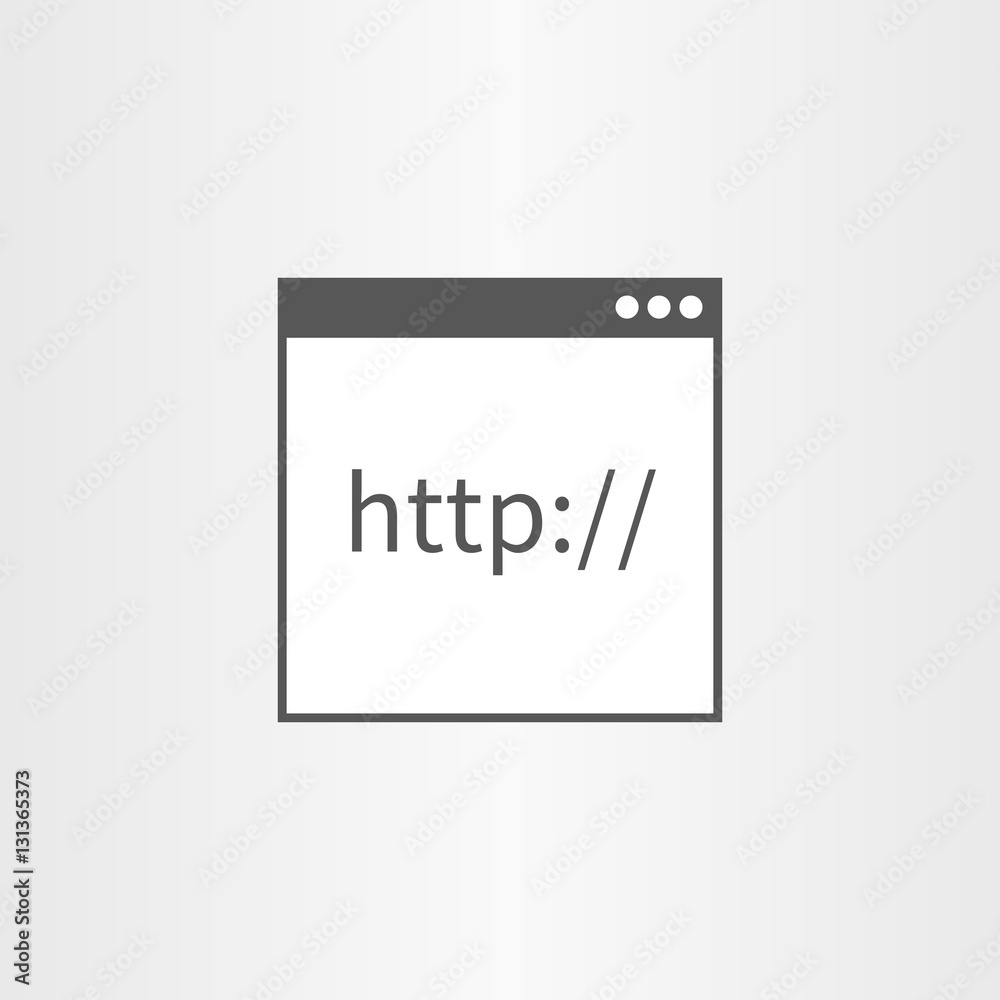 Poster browser window with icon http text line icon isolated on backgro