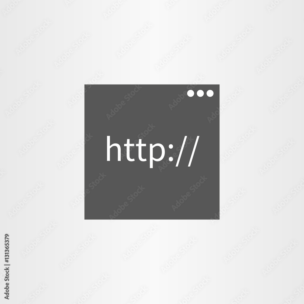  browser window with icon http text line icon isolated on dark ba