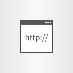 Browser window with icon http text line icon isolated on backgro