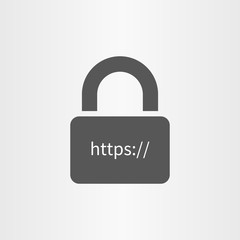 Secure online connection icon  and http text line icon isolated