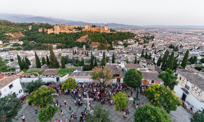 Fototapeta na wymiar Ancient arabic fortress of Alhambra and Granada, Spain.