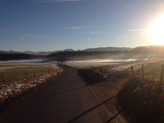 Nebel vor den Bergen