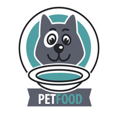 Pet food logo with dog icon. concept of veterinary