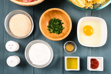 Food Ingredients For Harissa Turkey Meatballs And Pasta