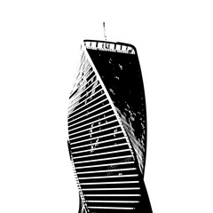 Modern business building, majestic skyscraper, vector illustration